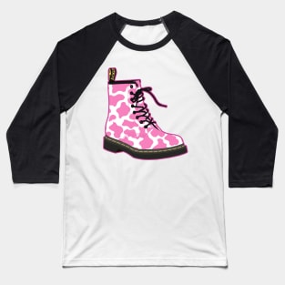 Pink Cow Doc Marten Boot Baseball T-Shirt